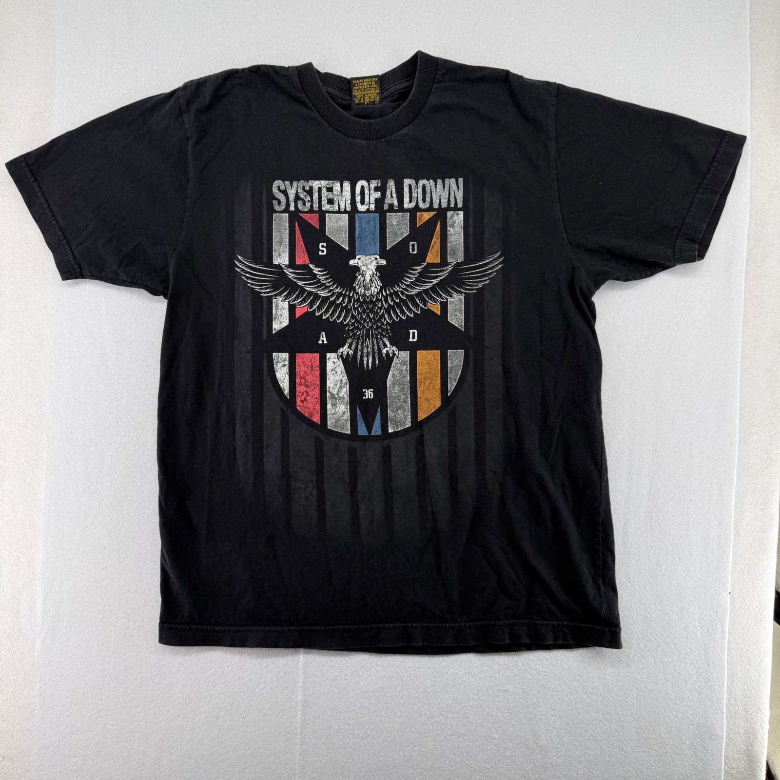 System Of A Down Soad Band Tee Black Eagle Graphic Shirt Mens Large Brazil